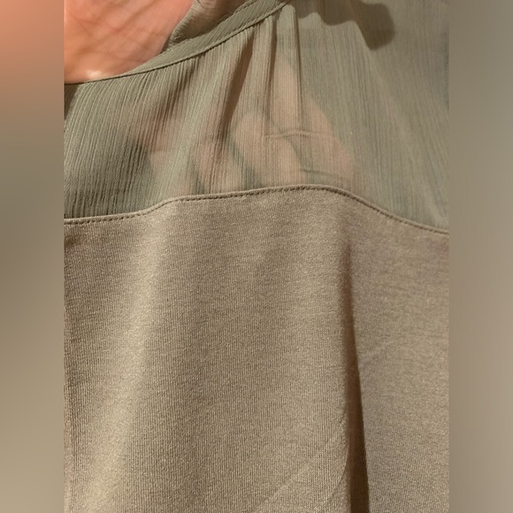 H&M olive green top with sheer detail, size S - Picture 3 of 4